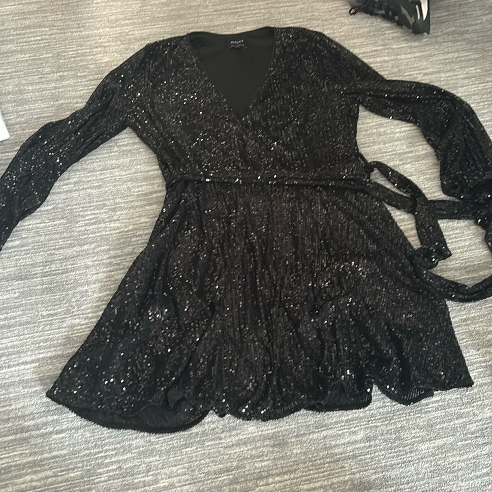 Black Sequin Cocktail Dress